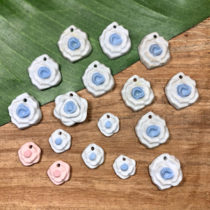 Porcelain Flower Pendants - 17 Piece Lot