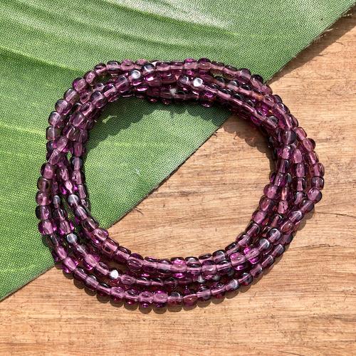 Tiny Purple Cube Beads - 200 Pieces