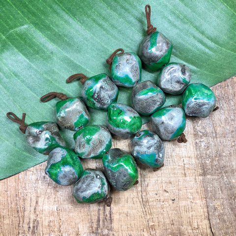 Green Raku Beads - 1 Piece