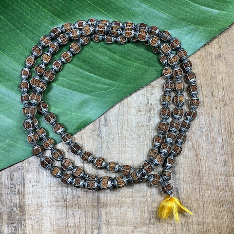 Mixed Bodhi Seed and Nut Beads - 108 beads - Mala Prayer Beads