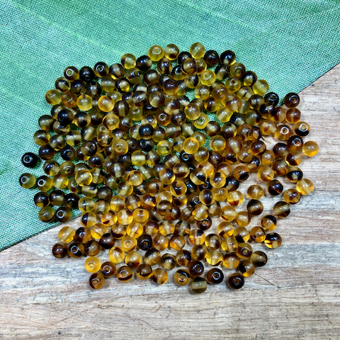 Tortoise Shell Seed Beads - 4mm