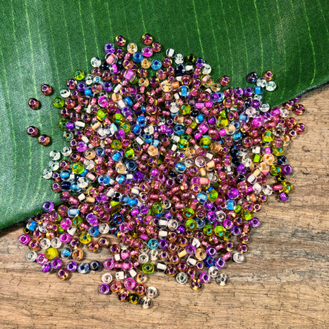 Seed bead - rainbow mix, size 6