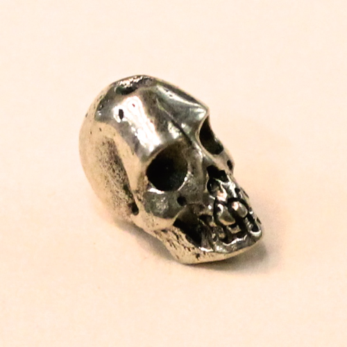 skull bead white brass 12mm