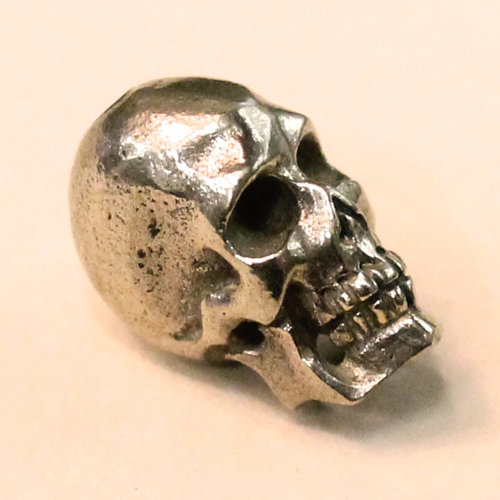 skull bead white brass 16mm