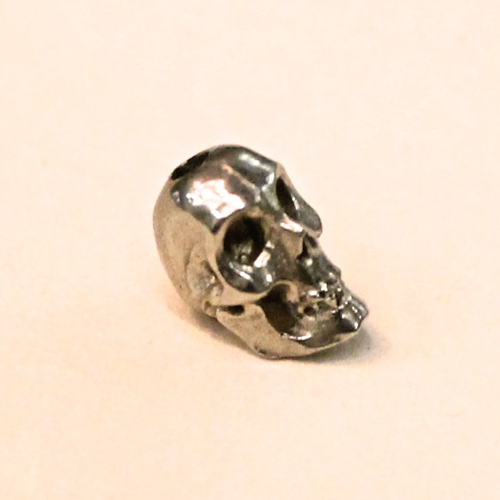 skull bead white brass 8mm