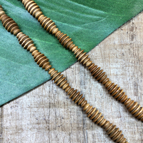 Tan Beehive Oval Beads - 30 Pieces