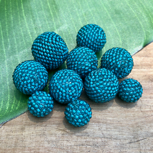 Teal Beaded Beads - Solids
