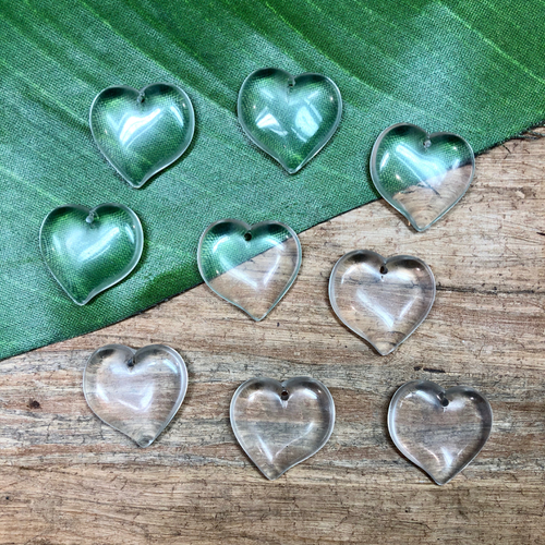 Translucent Heart Pendants - 14 Pieces