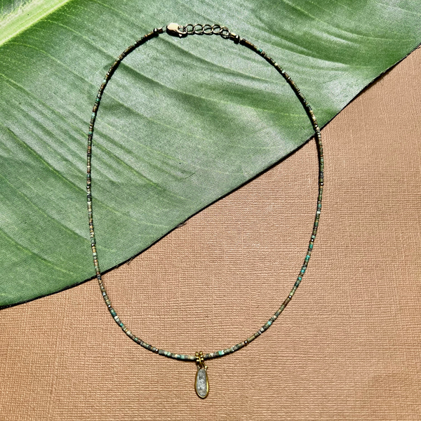 Green Turquoise Heishi Necklace