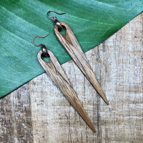 Wood Spike Earrings