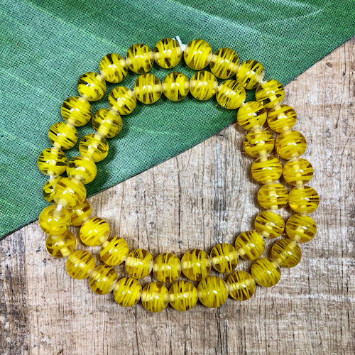 Vintage Lemon Yellow Beads - 100 Pieces