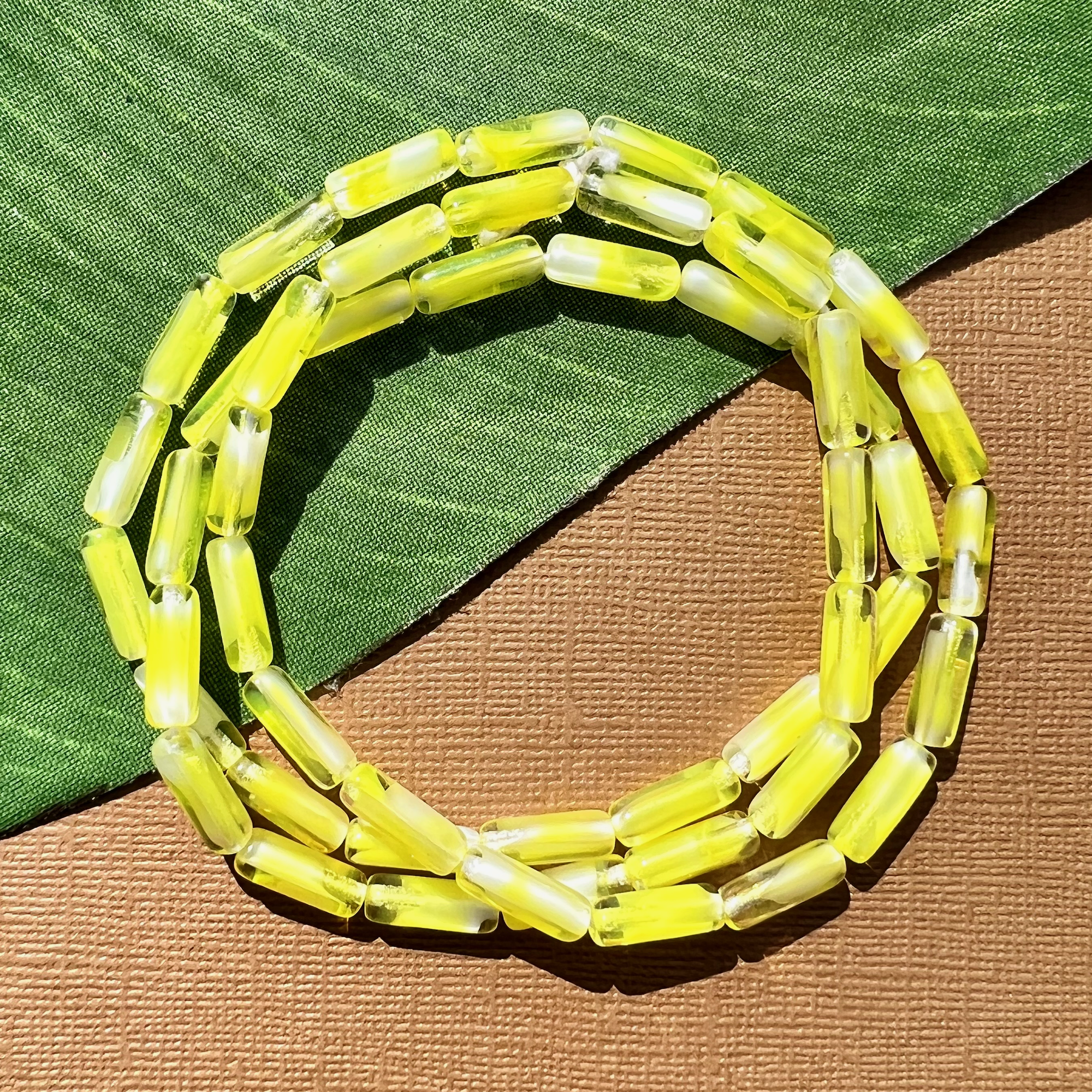Yellow Tube Beads - 50 Pieces