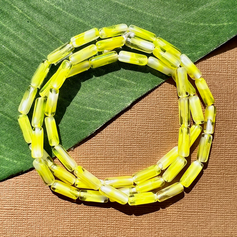 Yellow Cylinder Beads - 50 Pieces