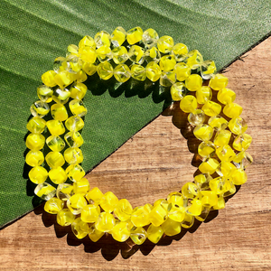 Yellow Cube Beads - 100 Pieces